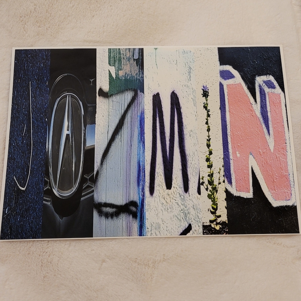 Personalized Name Art Photo "Jazmin" 13" x 19"